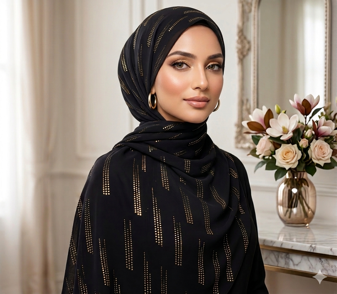 DEW DROP GEORGETTE - BLACK