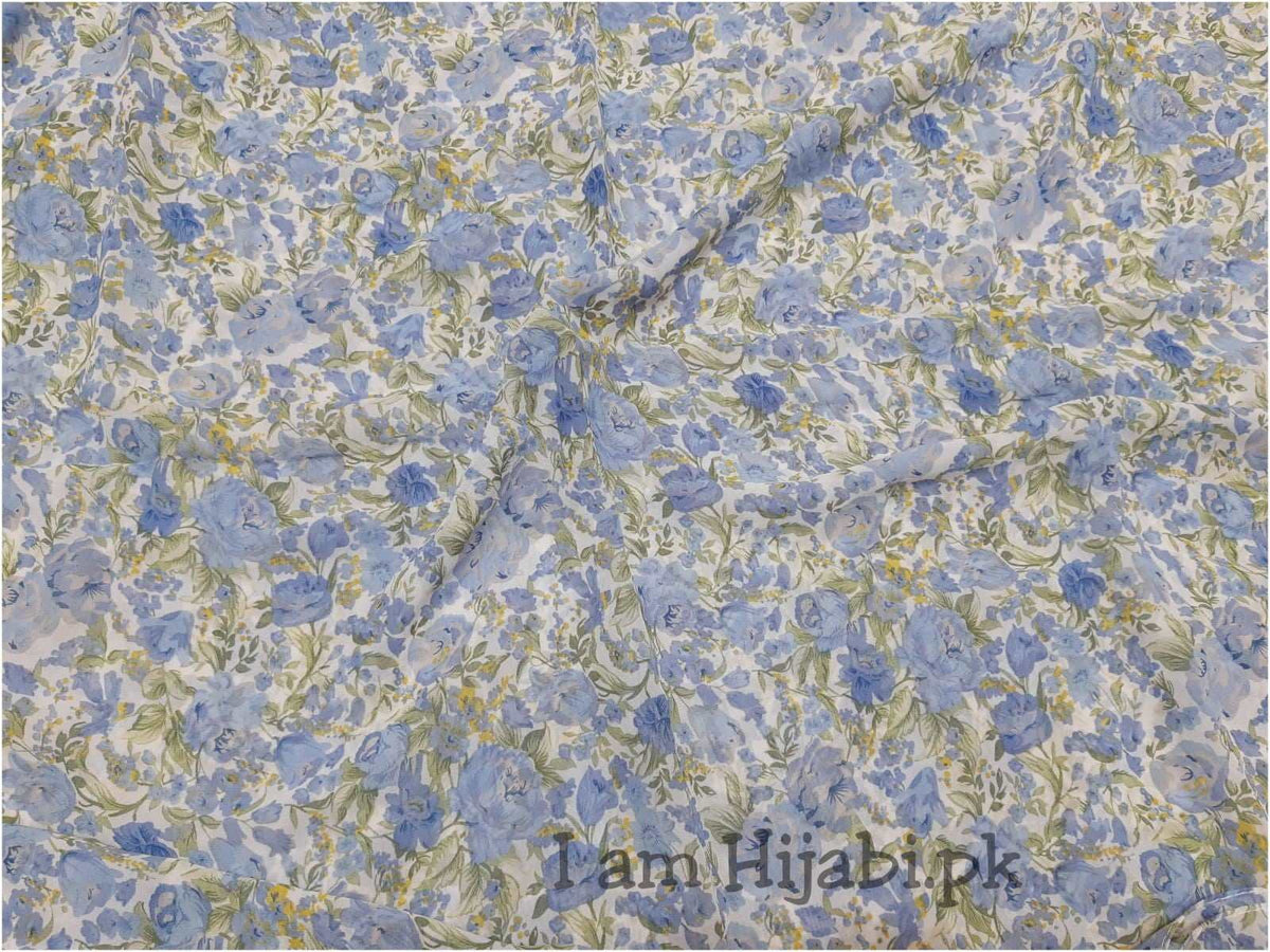 PRINTED GEORGETTE - BLUE ROSES