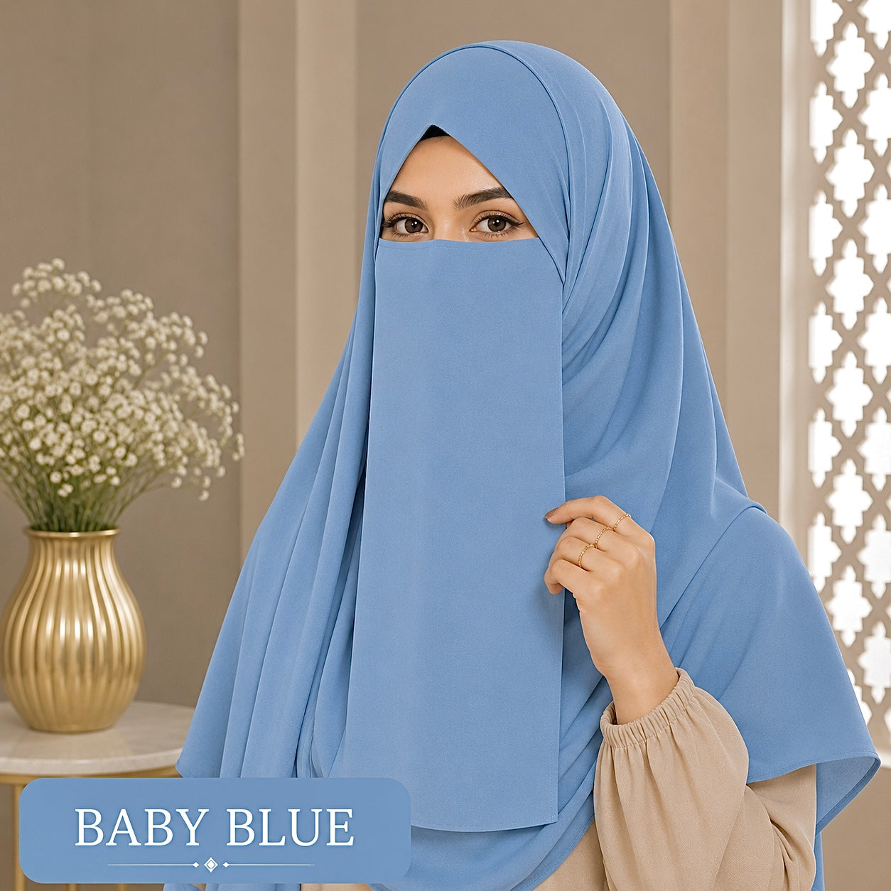 Hijab And Niqab - Baby blue
