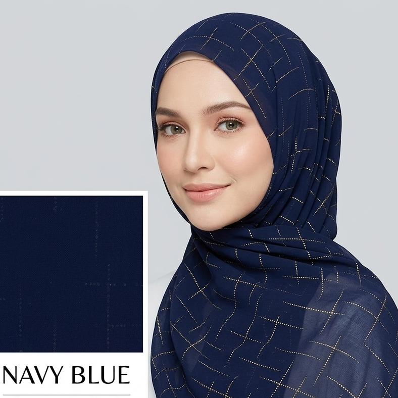Luxe Georgette - Navy blue