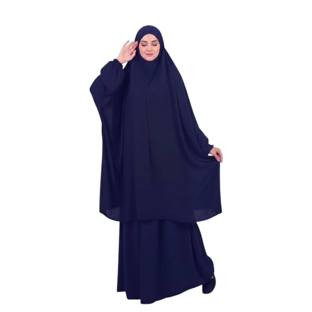 3 Piece Jilbab Abaya - Navy Blue