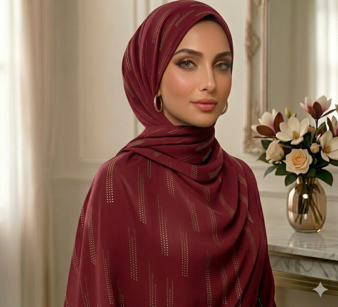 DEW DROP GEORGETTE - MAROON
