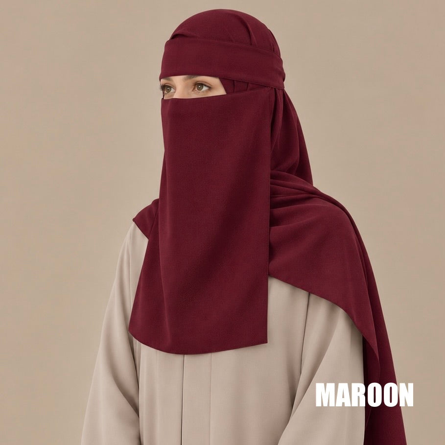 Saudi Niqab Set - Maroon