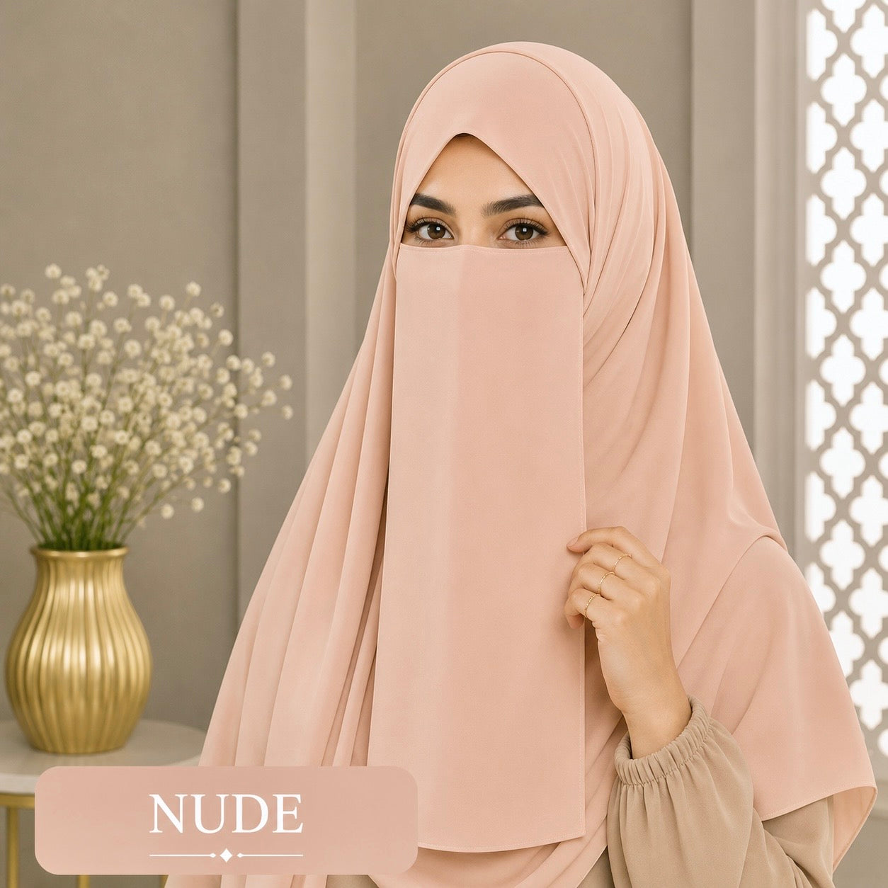 Hijab And Niqab Set - Nude