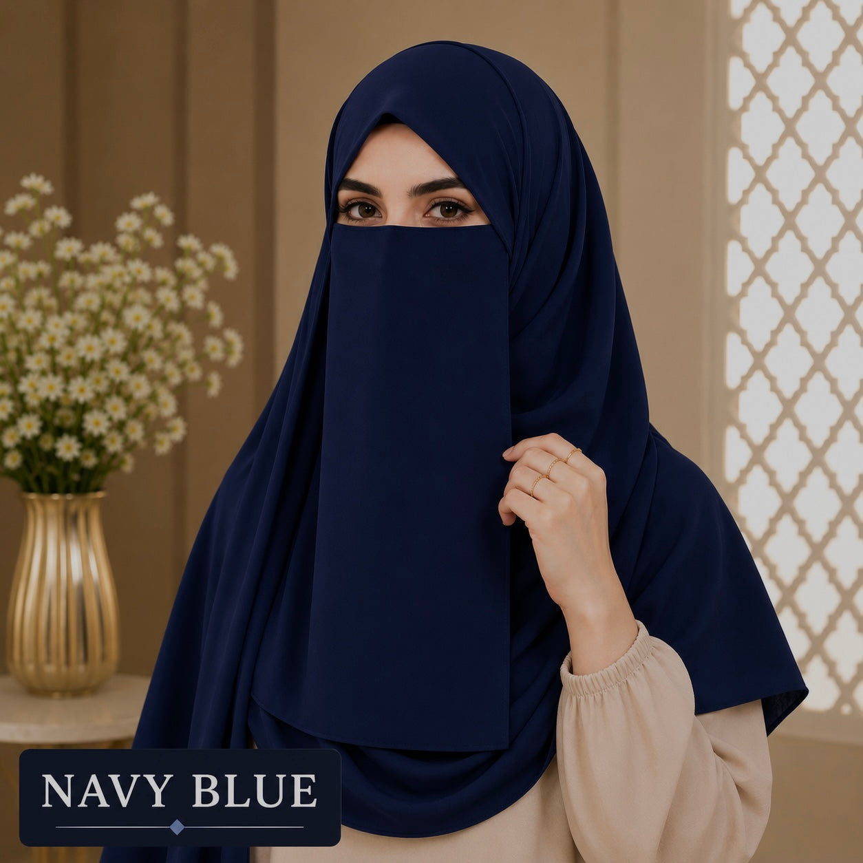 Hijab And Niqab Set - Navy blue