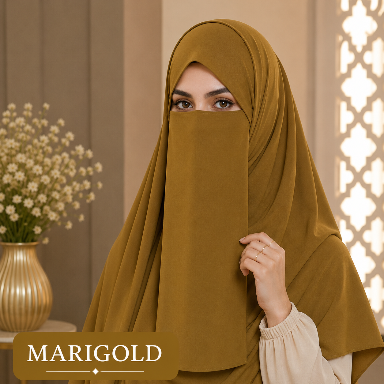Hijab And Niqab Set - Marigold
