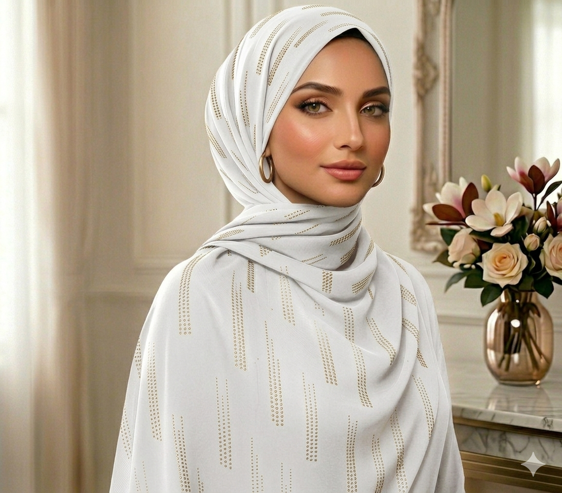 DEW DROP GEORGETTE - WHITE