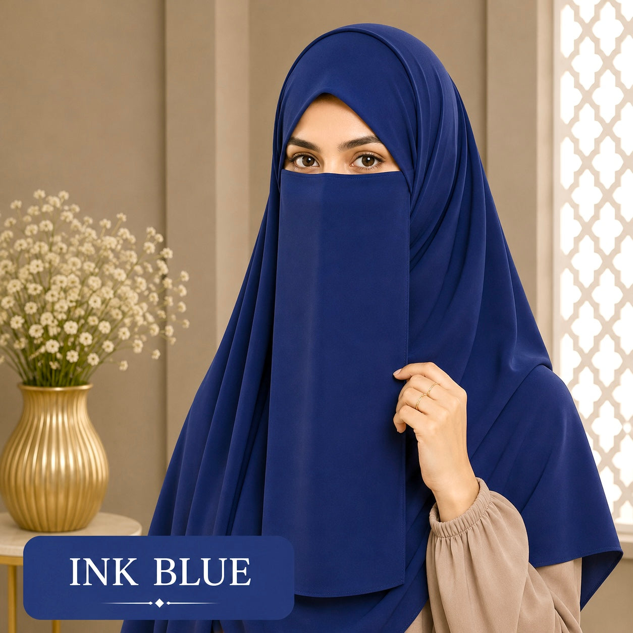 Hijab And Niqab Set - Ink Blue