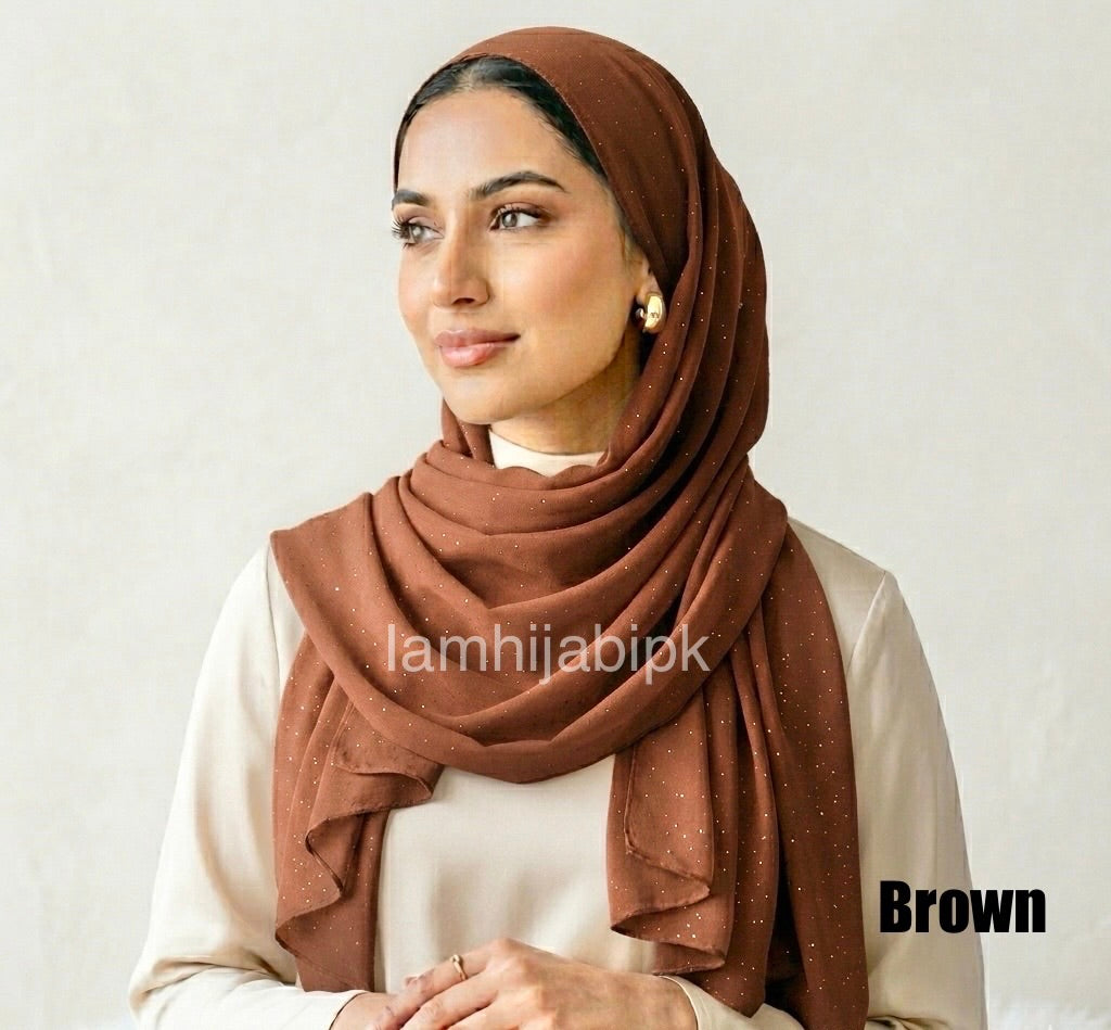 Glitter Georgette - Brown