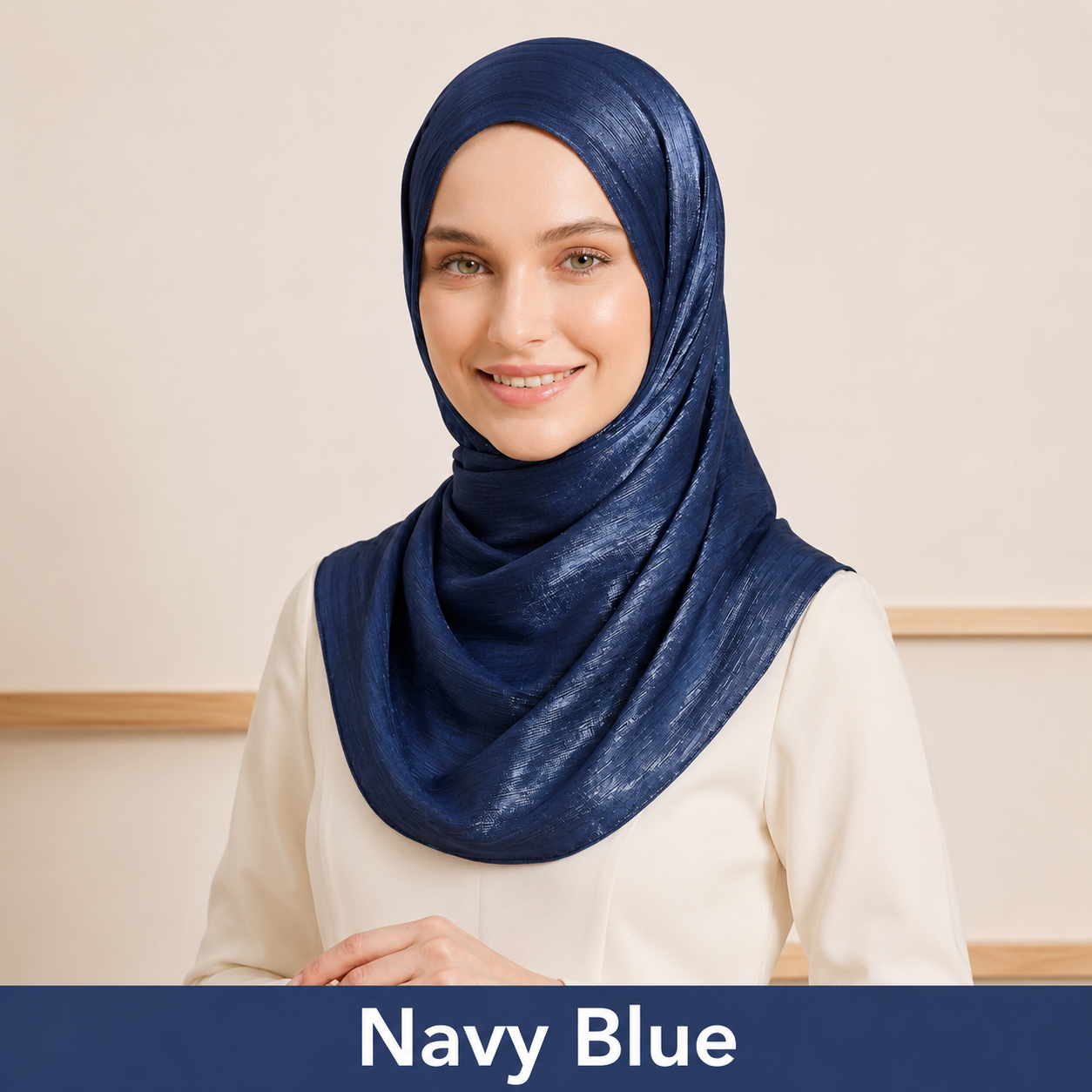 Organza Silk - Navy blue