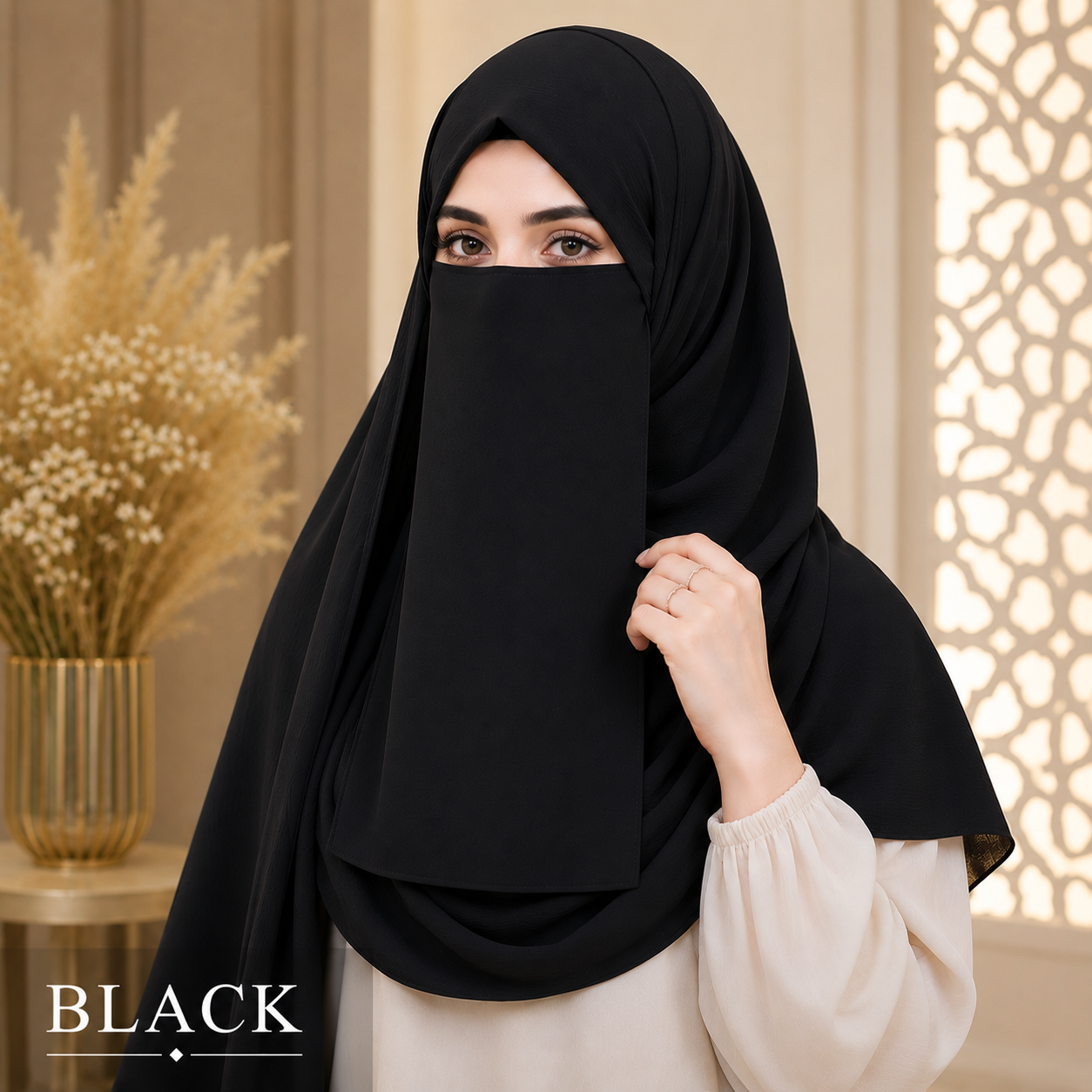 Hijab And Niqab Set - Black