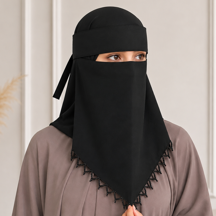 V-Beaded Saudi Niqab