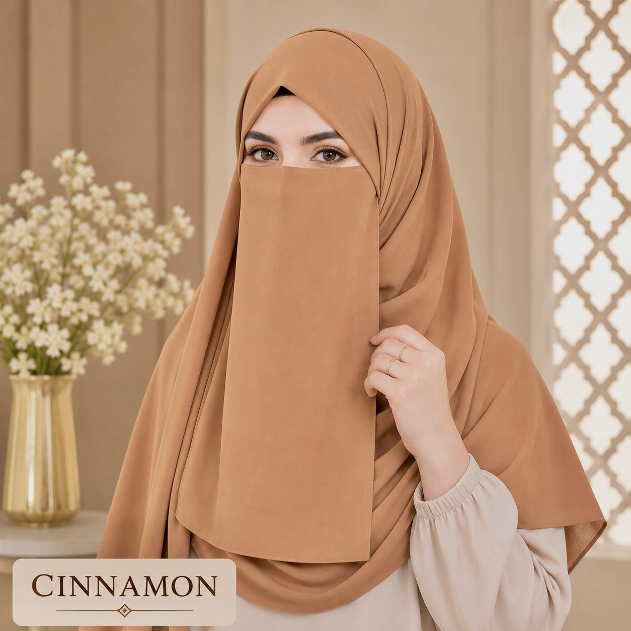 Hijab And Niqab Set - Cinnamon