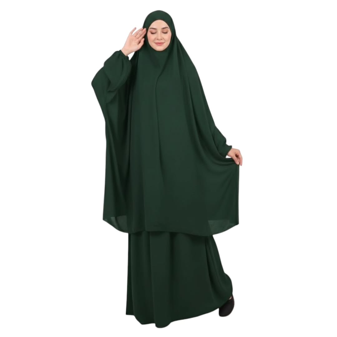 3 Piece Jilbab Abaya - Green
