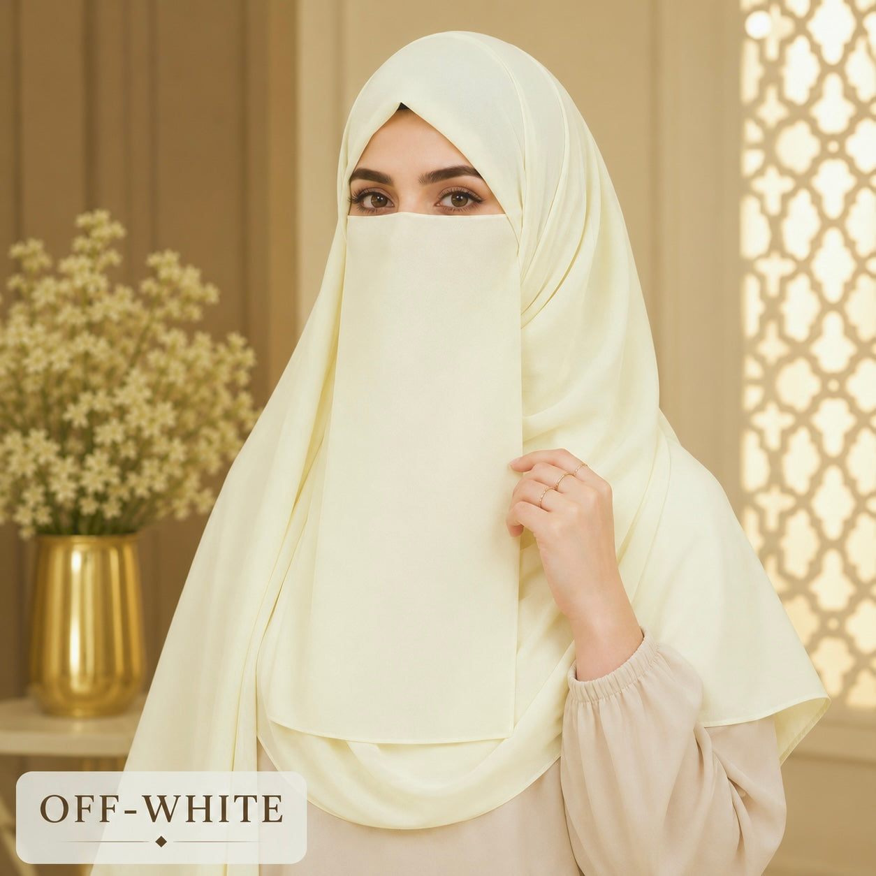 Hijab And Niqab Set - Off white