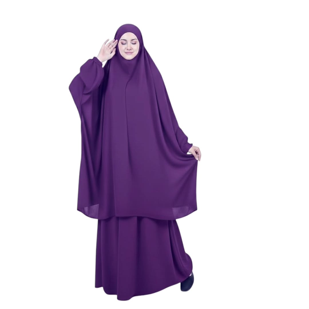 3 Piece Jilbab Abaya - Purple