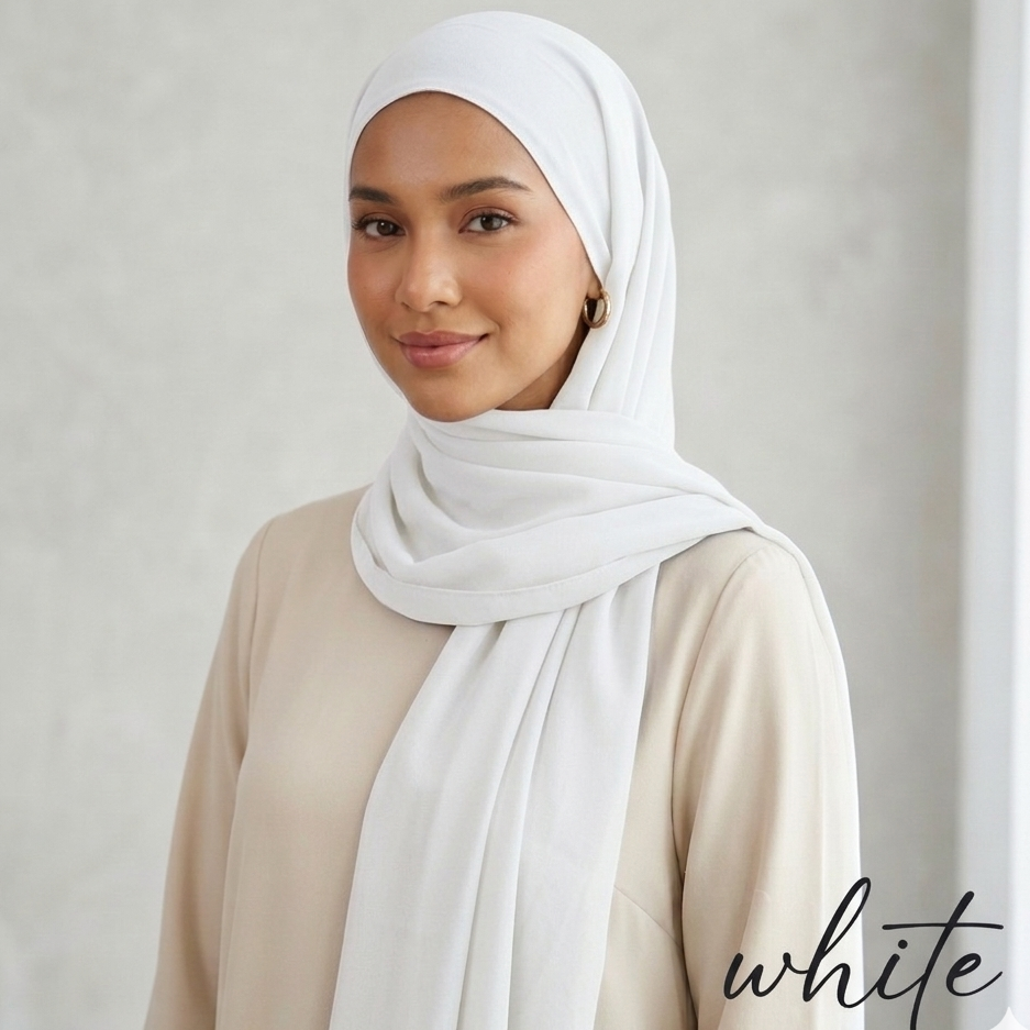 Plain Georgette - Pure White