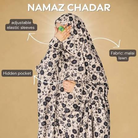 Zipper namaz Chadar (malai lawn)