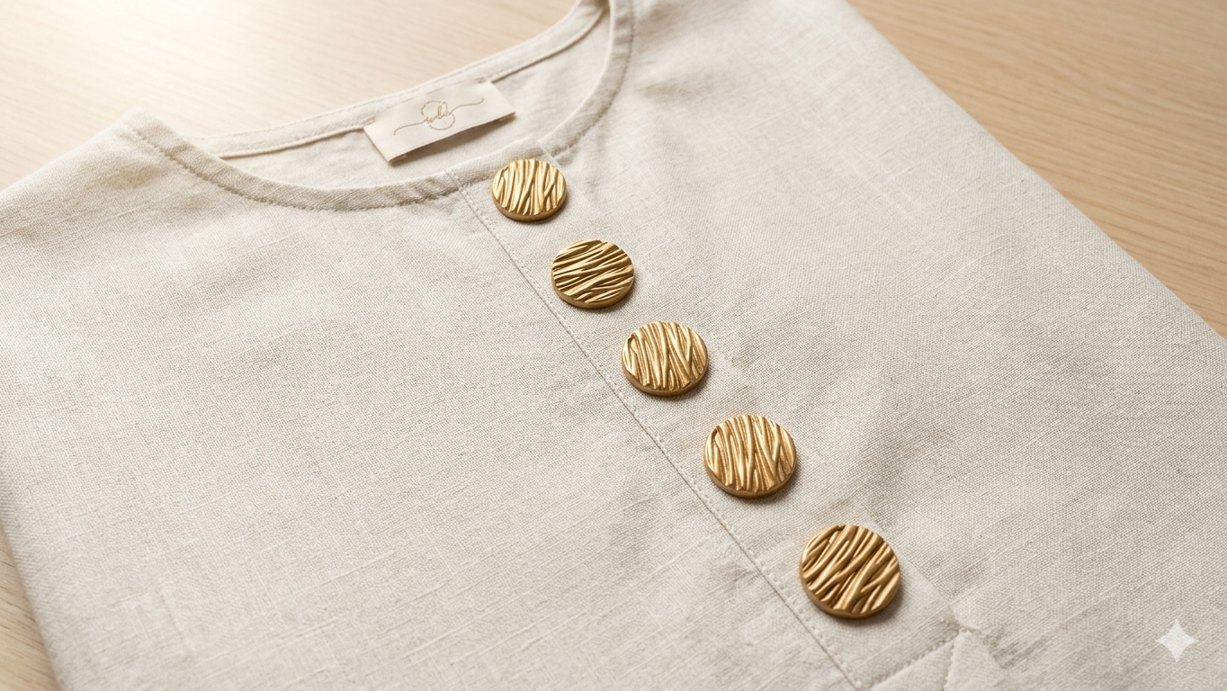 Textured Gold Buttons (Large Size) Pack of 5