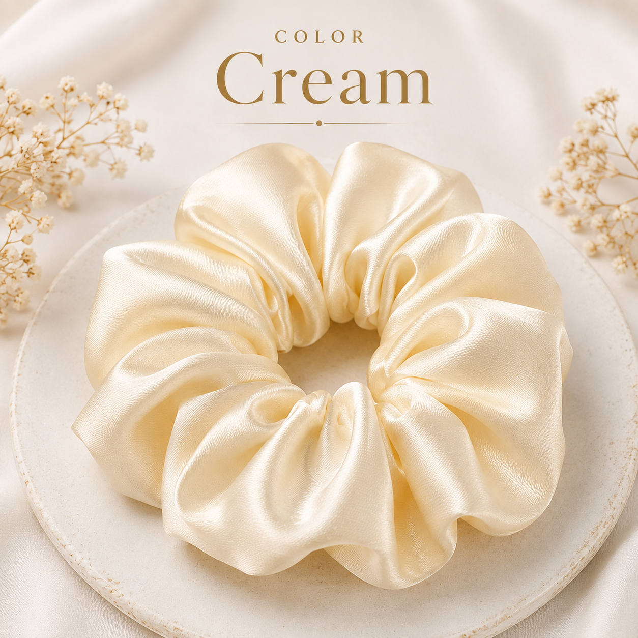 Cream Scrunchie