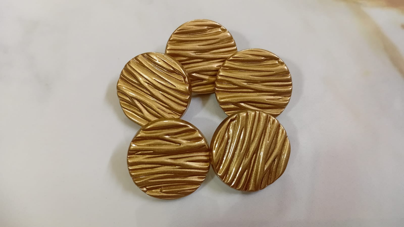 Textured Gold Buttons (Large Size) Pack of 5