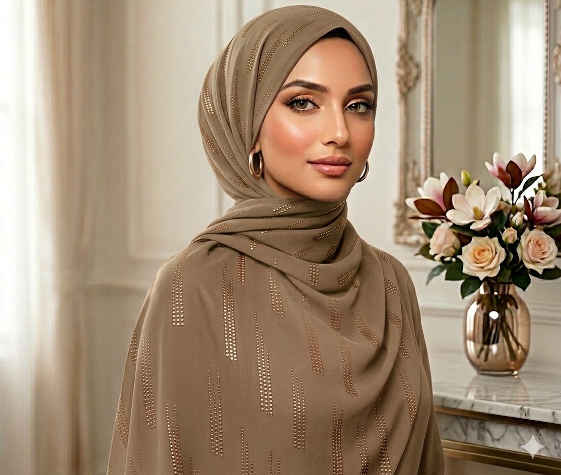 DEW DROP GEORGETTE - BEIGE