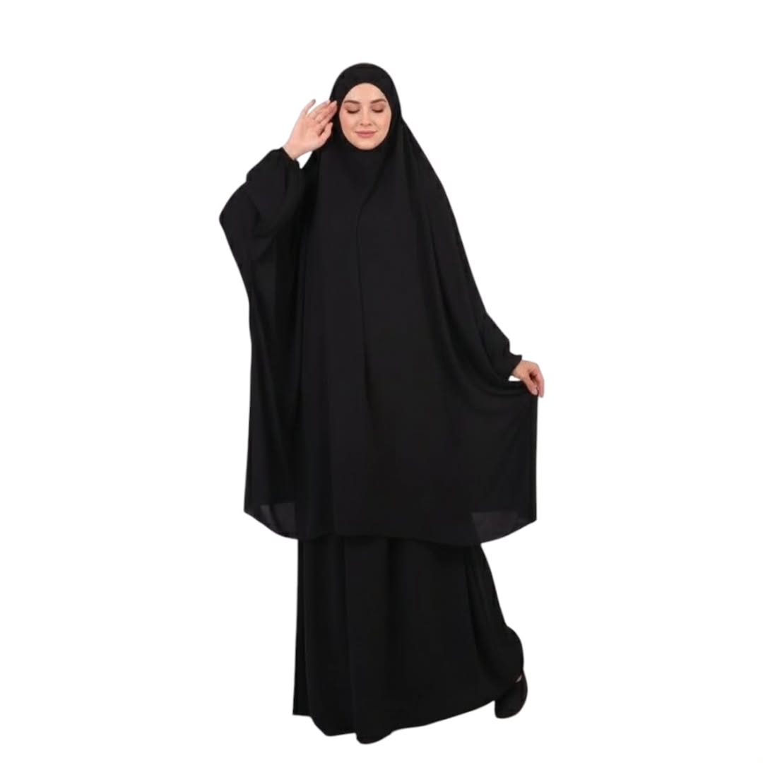 3 Piece Jilbab Abaya - Black