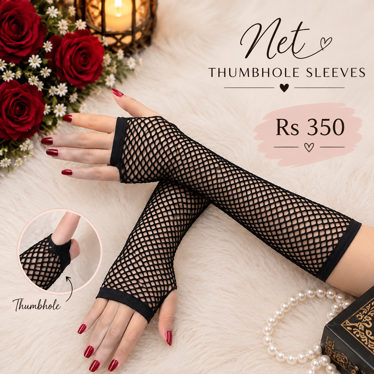Net Thumhole Sleeves