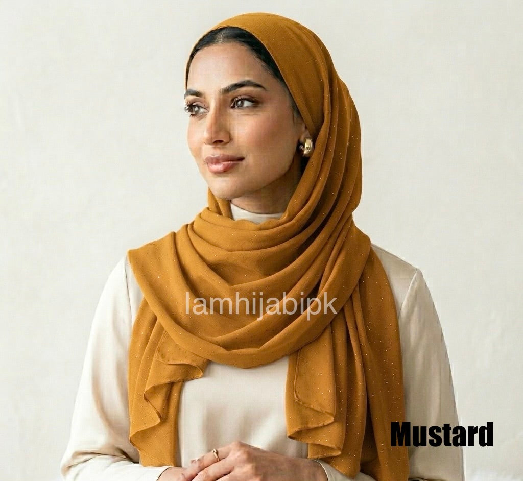 Glitter Georgette - Mustard