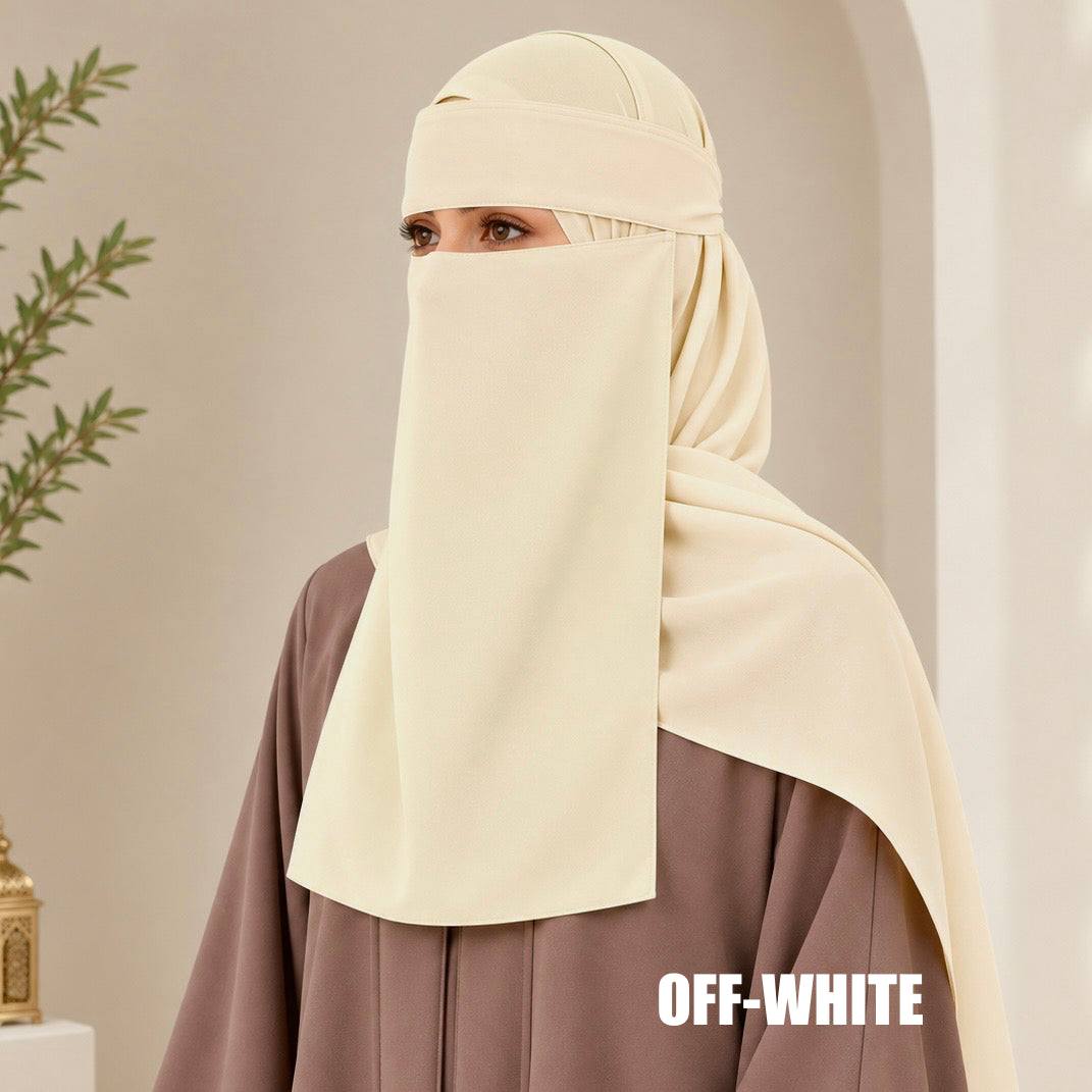 Saudi Niqab Set - Off-White