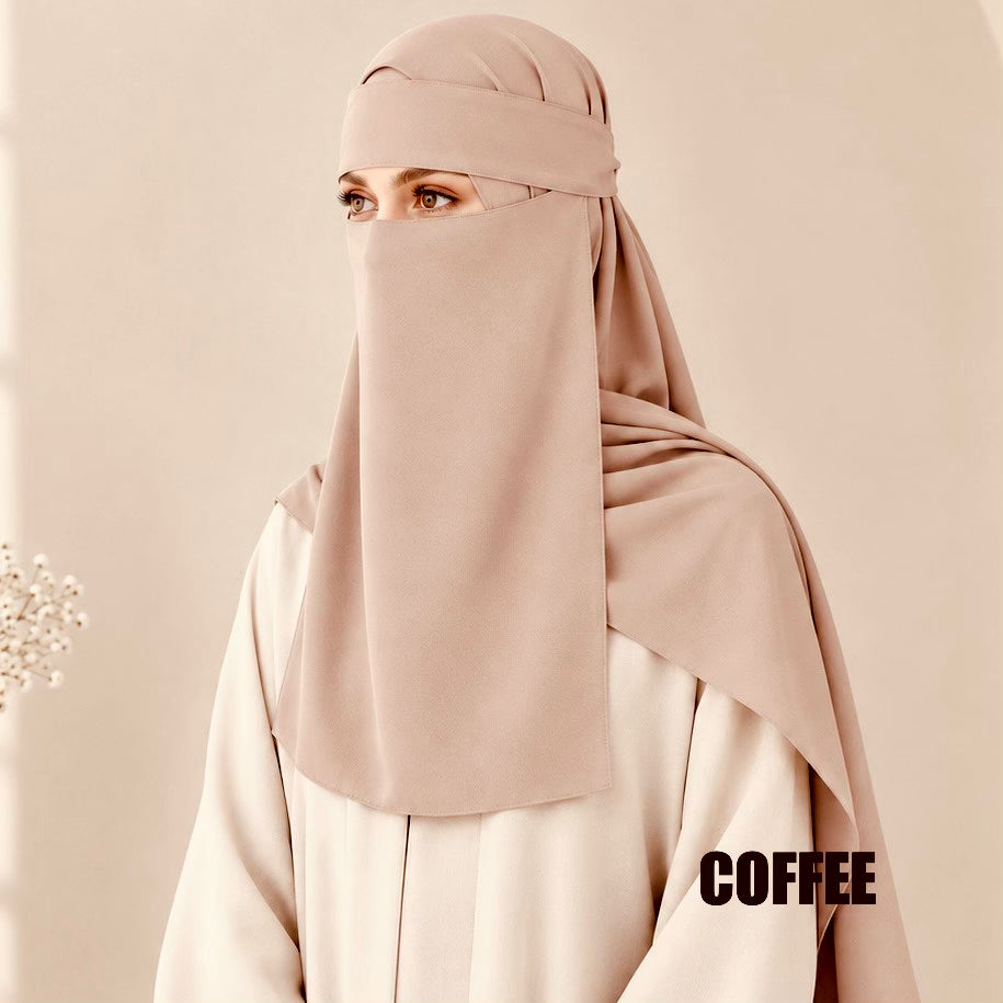 Saudi Niqab Set - Coffee
