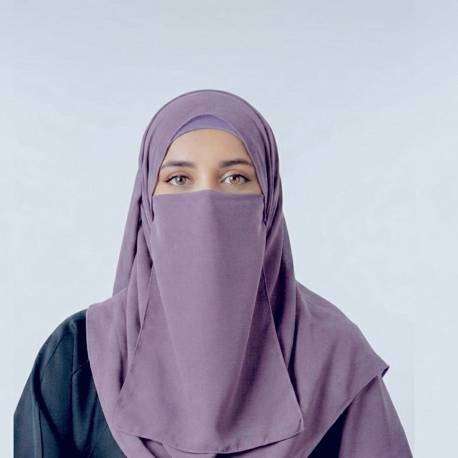 Hijab And Niqab Set - Light Purple