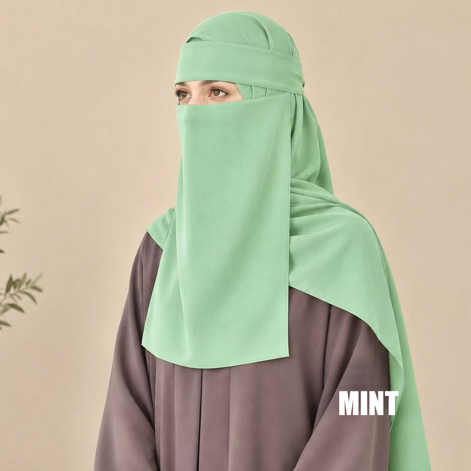 Saudi Niqab Set - Mint