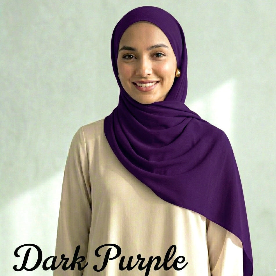Plain Georgette - Dark Purple