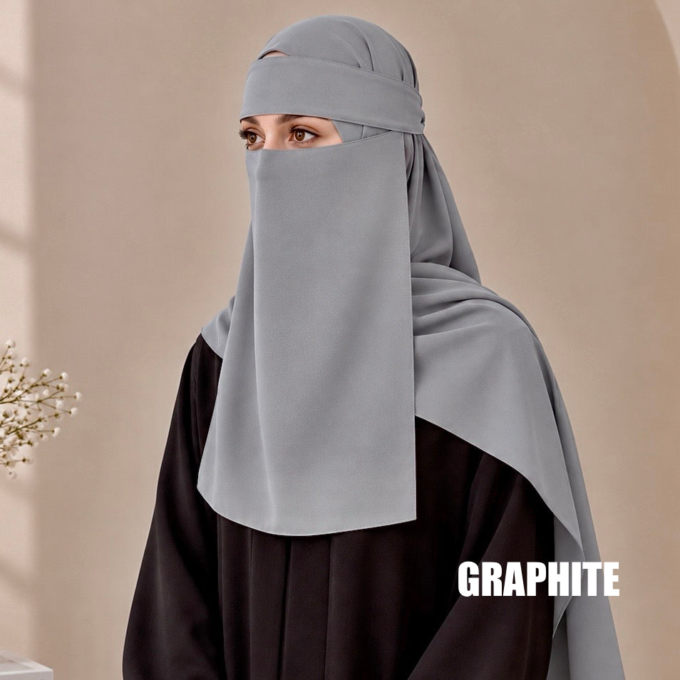 Saudi Niqab Set - Graphite