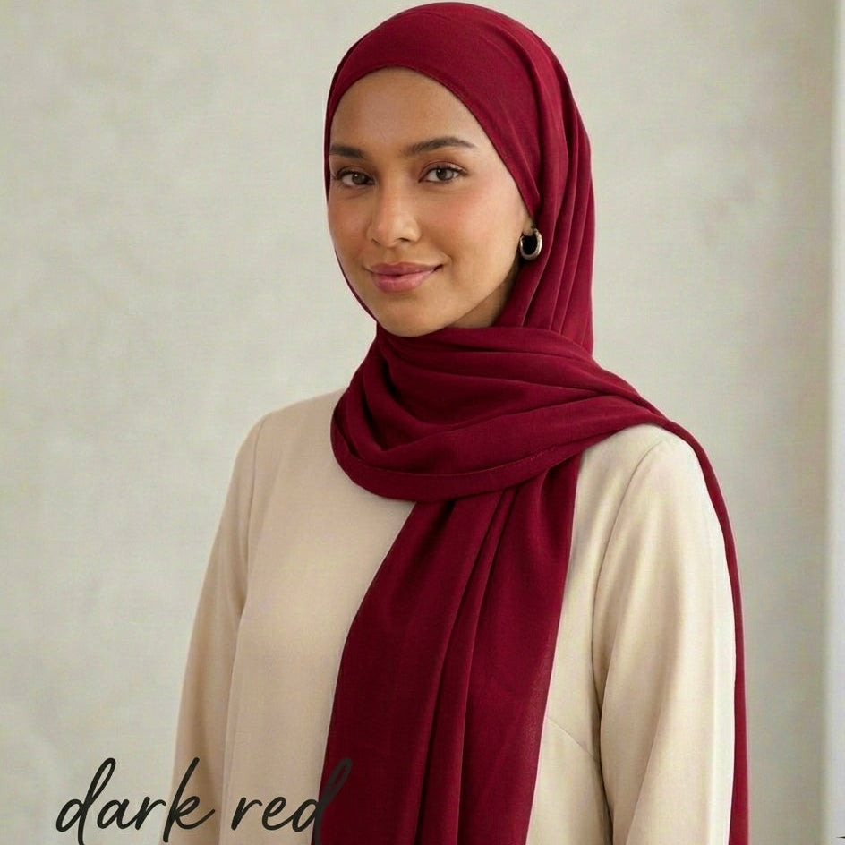 Plain Georgette - Dark Red