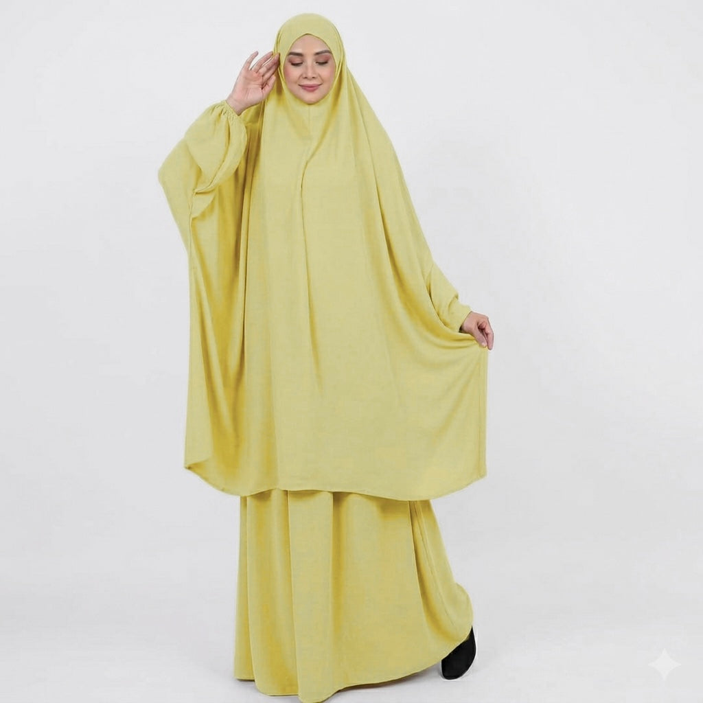 3 Piece Jilbab Abaya - Vanilla