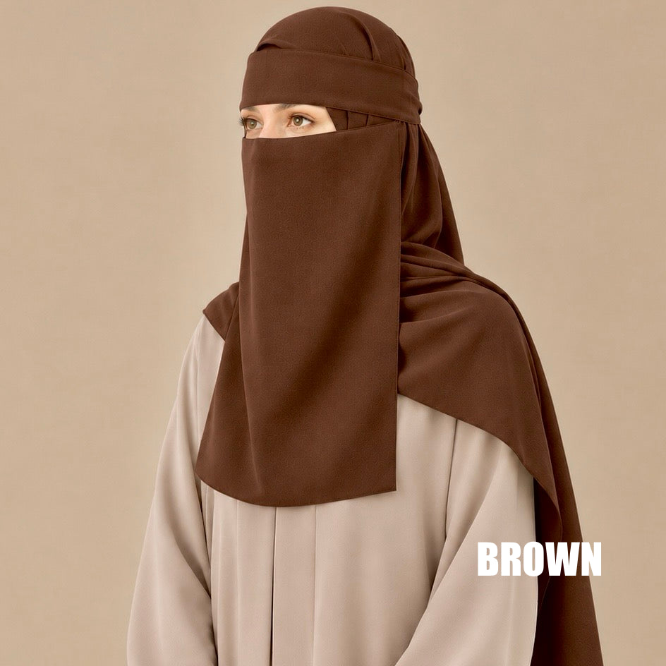 Saudi Niqab Set - Brown