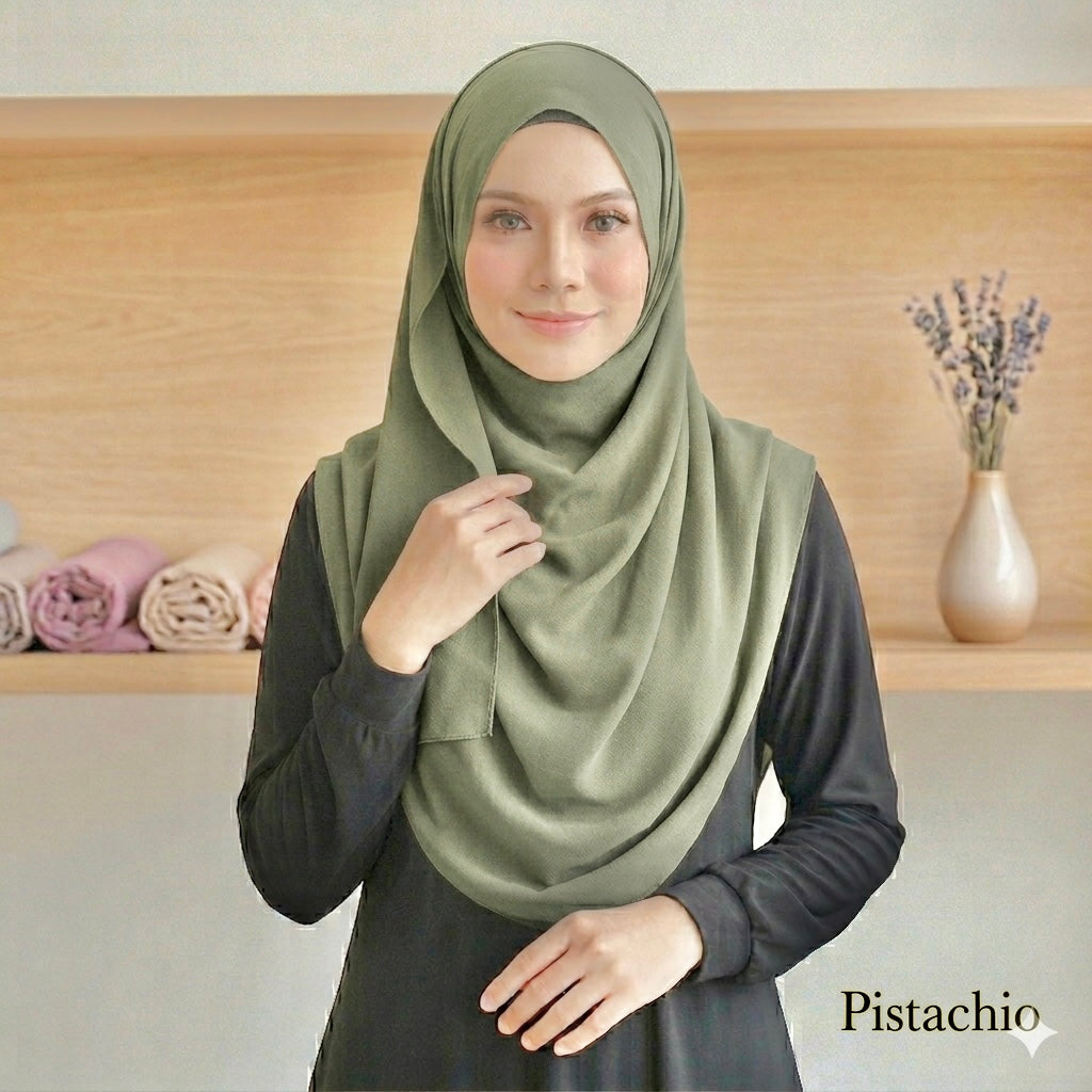 DOUBLE LOOP HIJAB - PISTACHIO