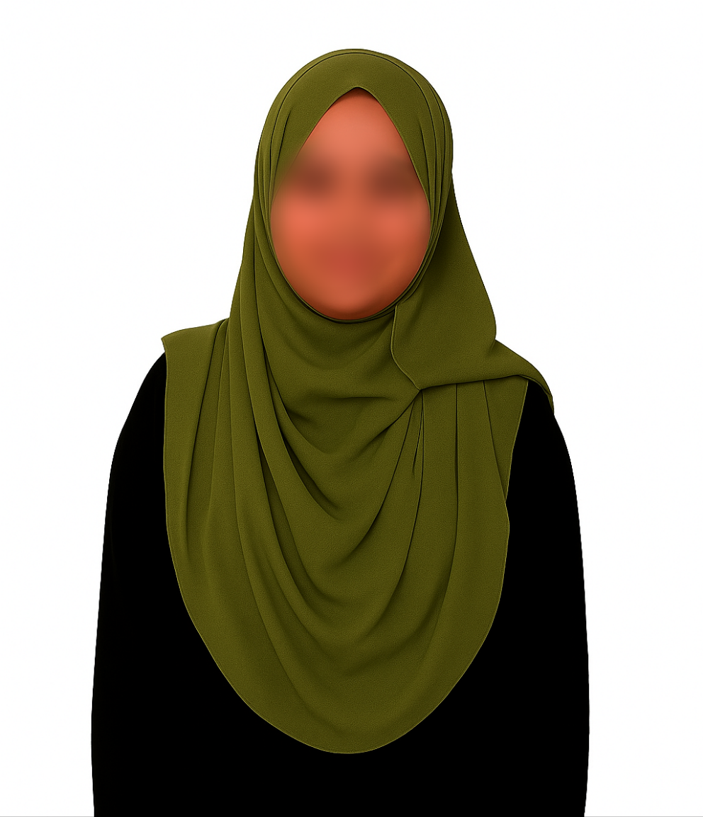 DOUBLE LOOP HIJAB - ARMY GREEN