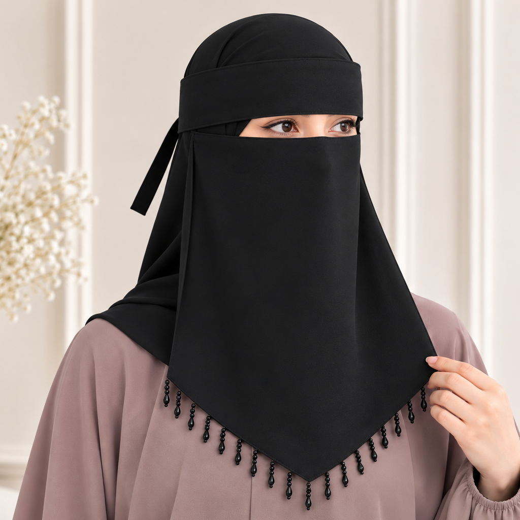 Drop Bead Saudi Niqab