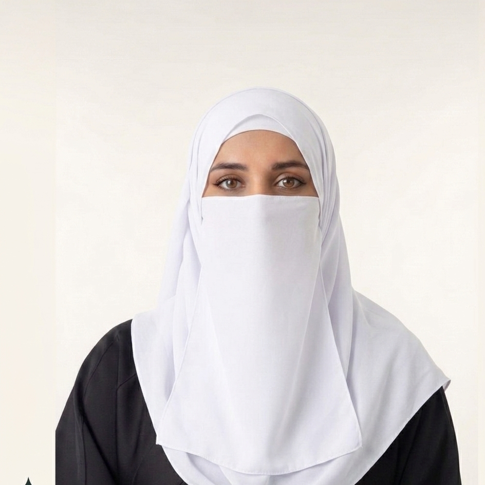 Hijab And Niqab Set - Pure White
