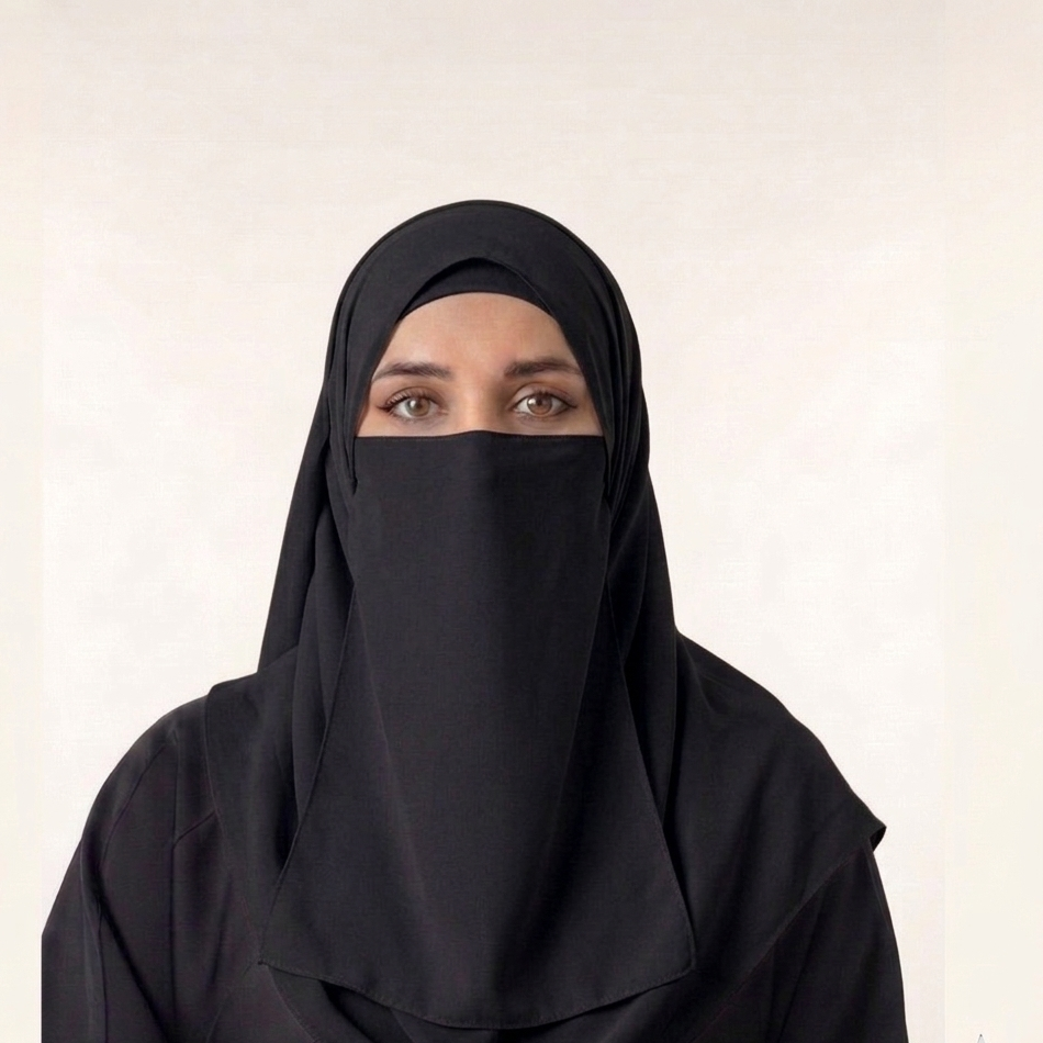 Hijab And Niqab Set - Black