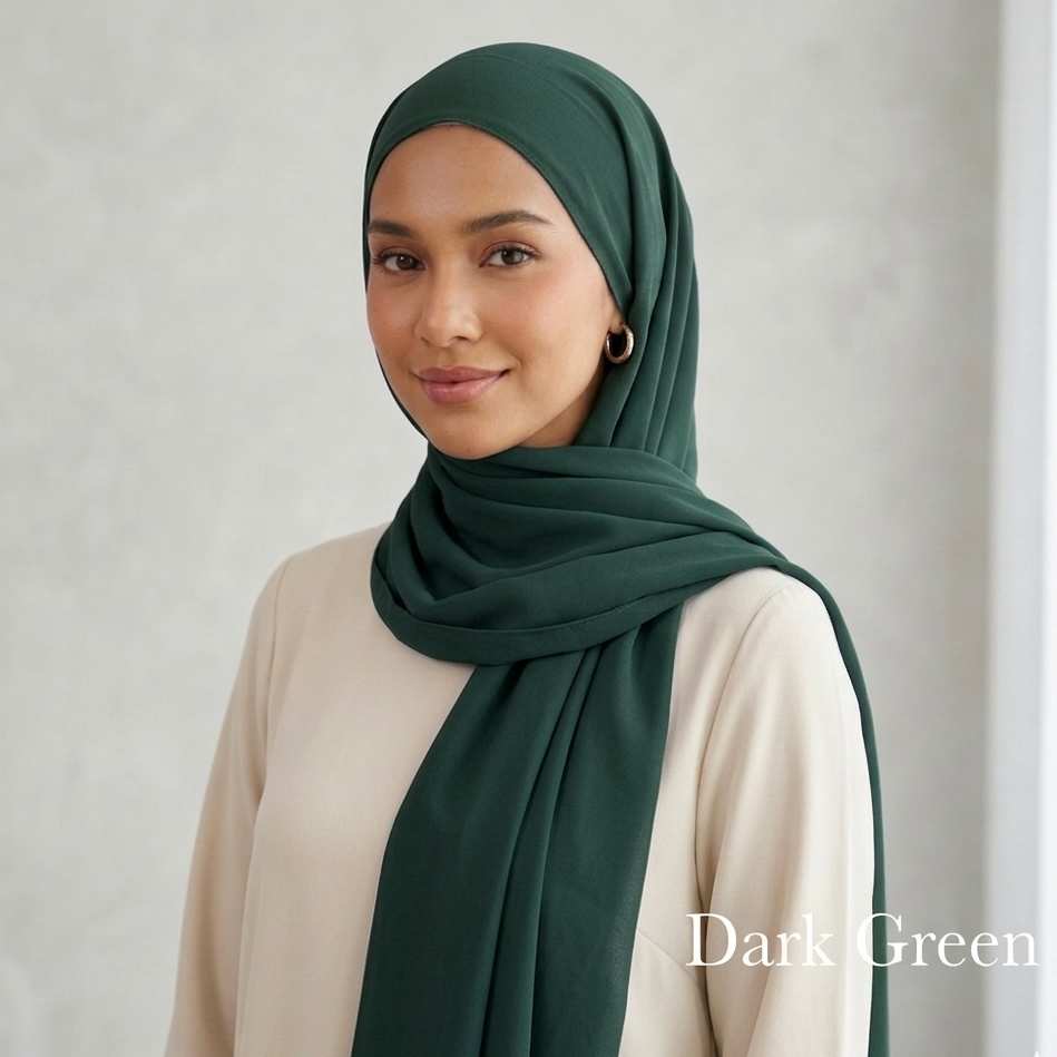 Plain Georgette - Dark Green