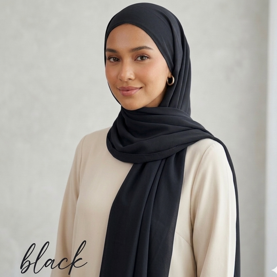 Plain Georgette - Black