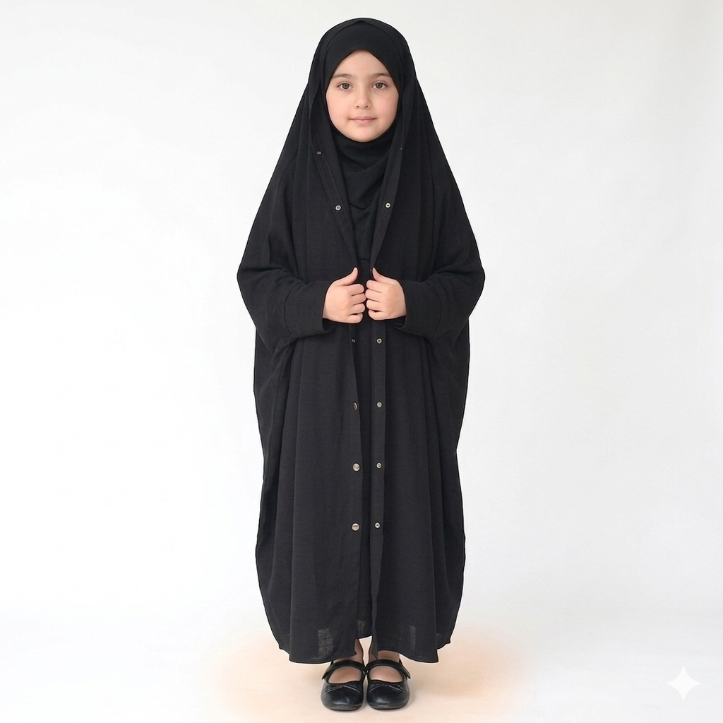 Kids Irani Front Open Abaya