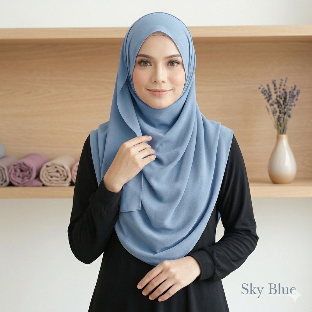 DOUBLE LOOP HIJAB - SKY BLUE