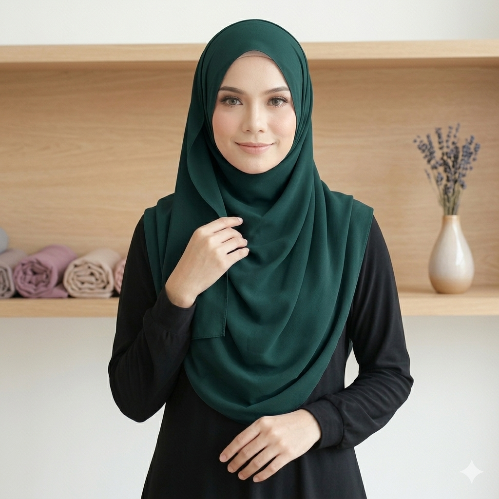 DOUBLE LOOP HIJAB - GREEN