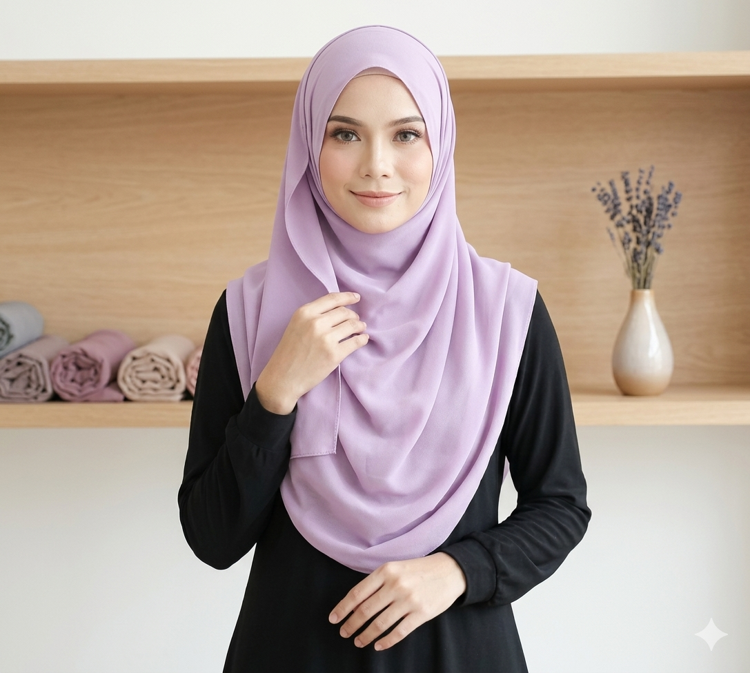 DOUBLE LOOP HIJAB - LILAC