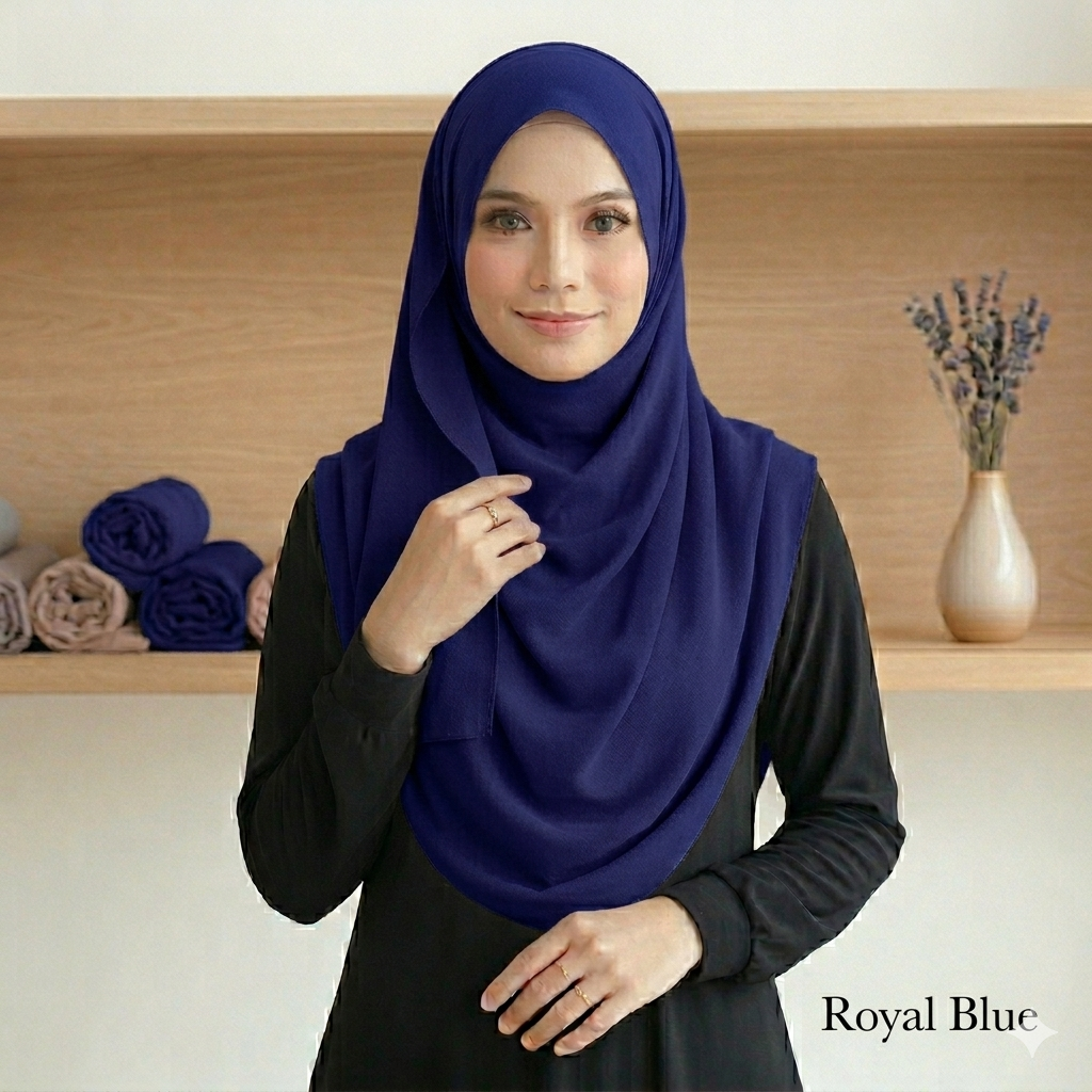 DOUBLE LOOP HIJAB - ROYAL BLUE